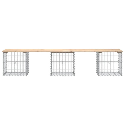 Solid Pine Garden Bench Gabion Design 203x44x42 cm