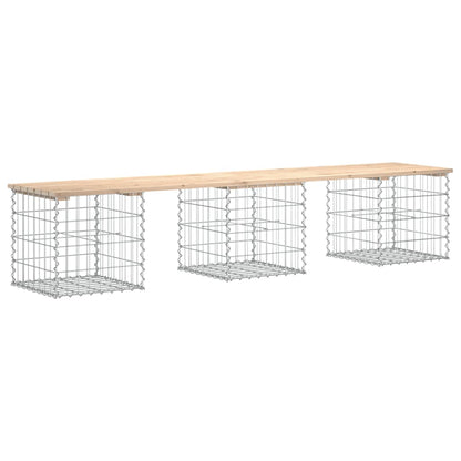 Solid Pine Garden Bench Gabion Design 203x44x42 cm