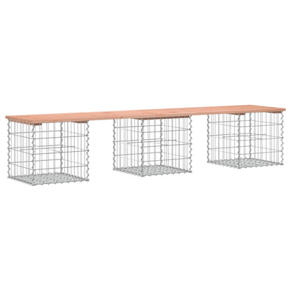 Solid Wood Douglas Garden Bench Gabion 203x44x42 cm