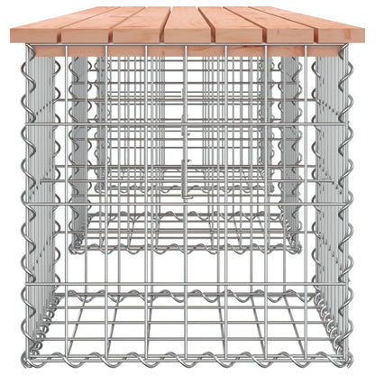 Solid Wood Douglas Garden Bench Gabion 203x44x42 cm