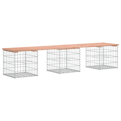 Solid Wood Douglas Garden Bench Gabion 203x44x42 cm