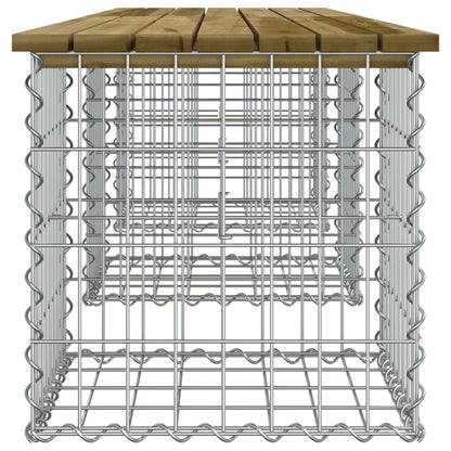 Gabion Garden Bench 203x44x42 cm | Impregnated Pine Wood Design
