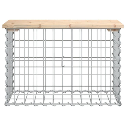 Gabion Garden Bench 63x31.5x42 cm in Solid Pine Wood