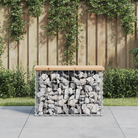 Gabion Garden Bench 63x31.5x42 cm in Solid Pine Wood
