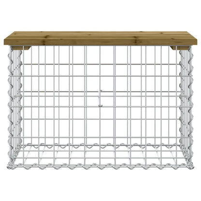 Gabion Garden Bench Pine Wood 63x31.5x42 cm - Impregnated Design