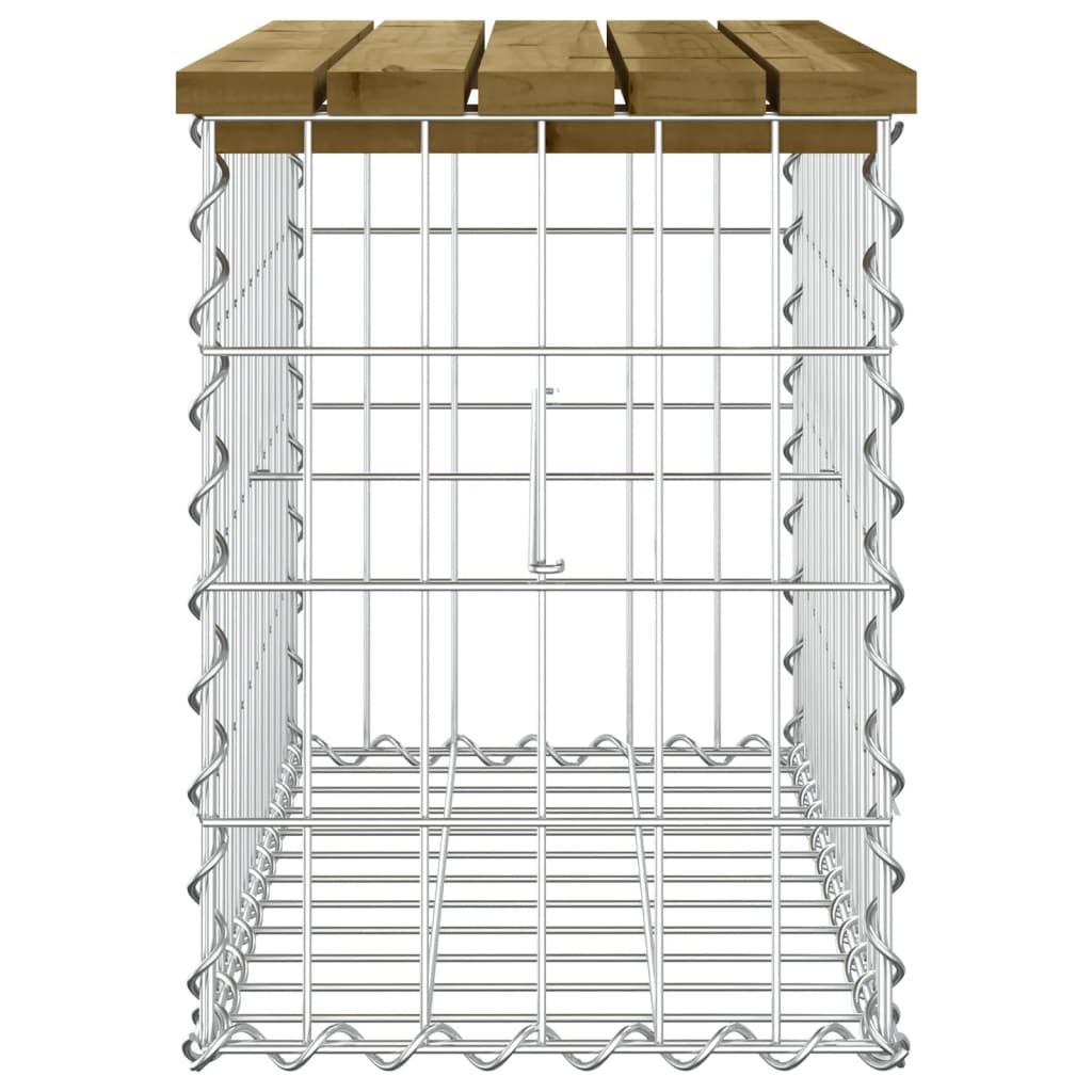 Gabion Garden Bench Pine Wood 63x31.5x42 cm - Impregnated Design