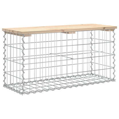 Solid Pine Wood Garden Bench with Gabion Design, 83x31.5x42 cm