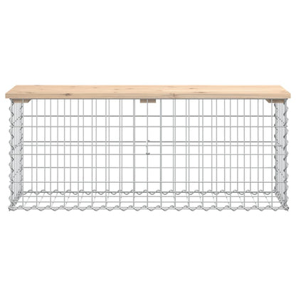 Solid Wood Pine Garden Bench Gabion Design 103x31.5x42 cm