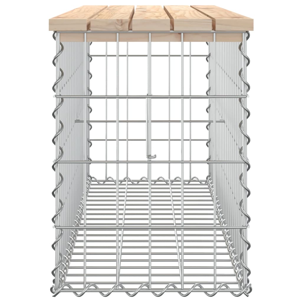 Solid Wood Pine Garden Bench Gabion Design 103x31.5x42 cm