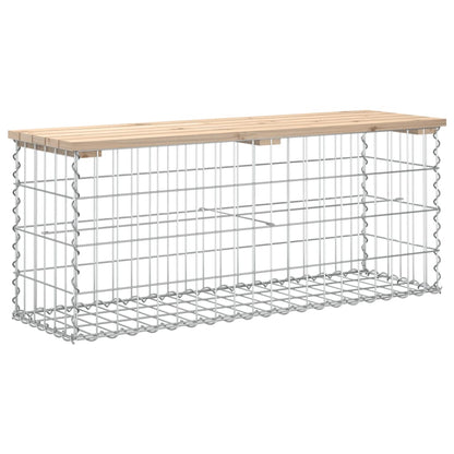 Solid Wood Pine Garden Bench Gabion Design 103x31.5x42 cm