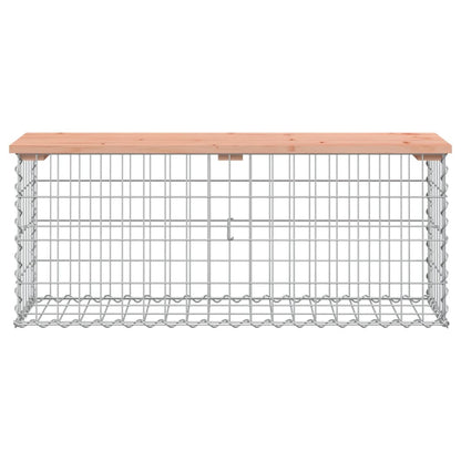 Wooden Garden Bench Gabion 103x31.5x42 cm - Solid Douglas Wood
