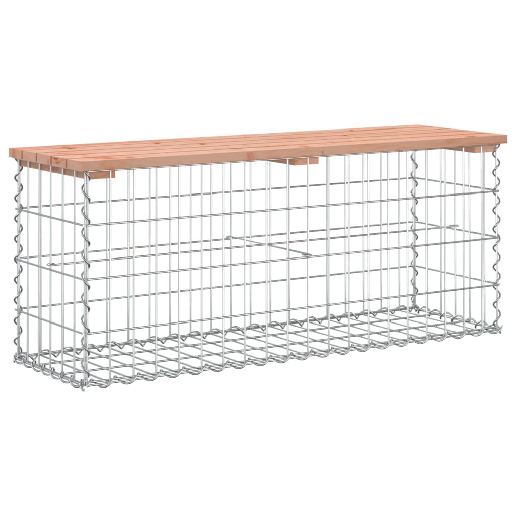 Wooden Garden Bench Gabion 103x31.5x42 cm - Solid Douglas Wood