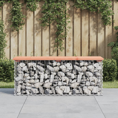 Wooden Garden Bench Gabion 103x31.5x42 cm - Solid Douglas Wood