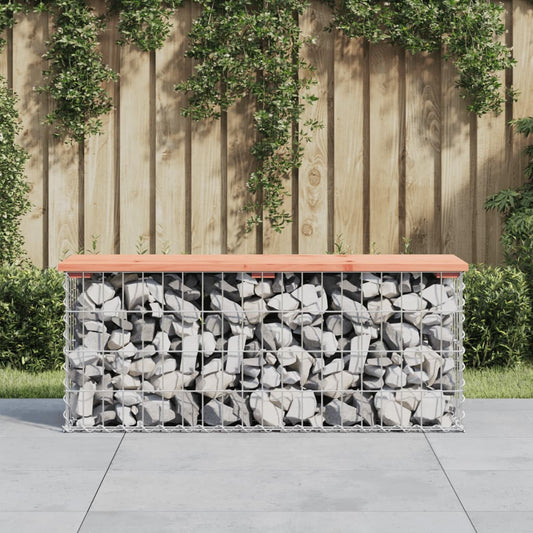 Wooden Garden Bench Gabion 103x31.5x42 cm - Solid Douglas Wood