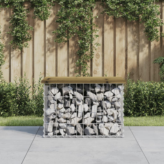 Impregnated Wood Pine Garden Bench Gabion Design 63x44x42 cm