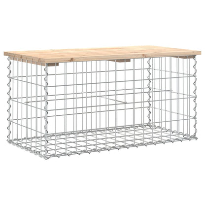Gabion Design Garden Bench, Solid Pine Wood, 83x44x42 cm