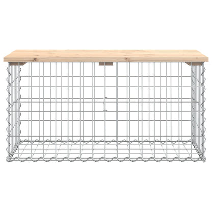 Gabion Design Garden Bench, Solid Pine Wood, 83x44x42 cm