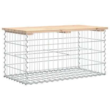 Gabion Design Garden Bench, Solid Pine Wood, 83x44x42 cm