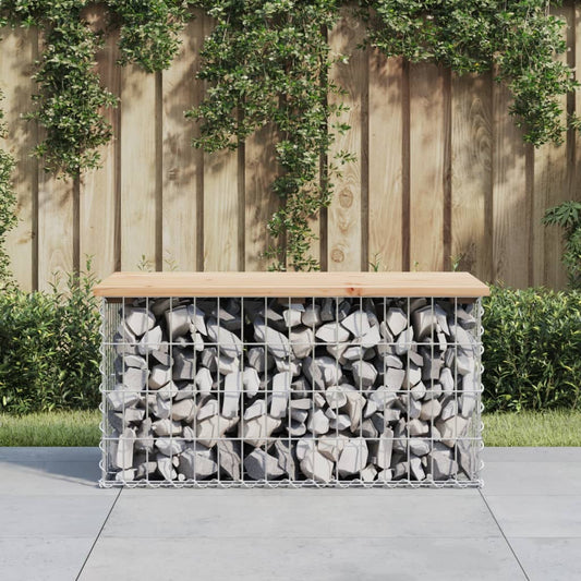 Gabion Design Garden Bench, Solid Pine Wood, 83x44x42 cm