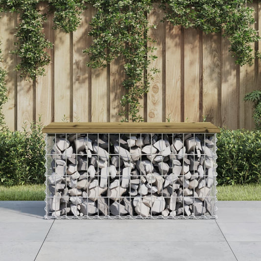 Impregnated Pine Garden Bench Gabion 83x44x42 cm – Stylish & Durable