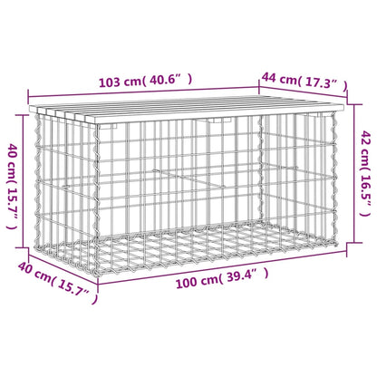 Solid Pine Garden Bench Gabion Design 103x44x42 cm