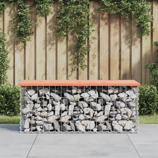 Gabion Design Garden Bench - Solid Douglas Wood, 103x44x42 cm