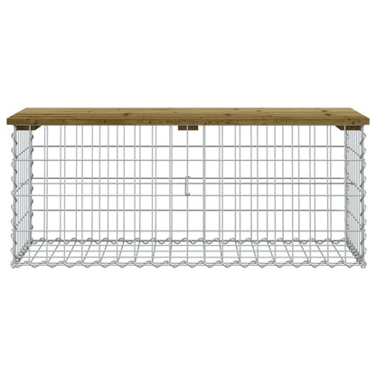 Impregnated Pine Wood Gabion Garden Bench 103x44x42 cm