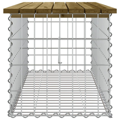 Impregnated Pine Wood Gabion Garden Bench 103x44x42 cm