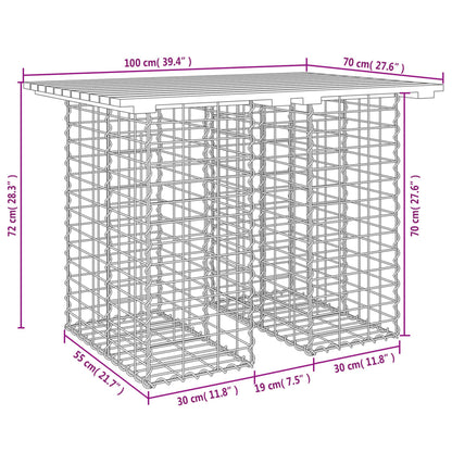 Douglas Wood Gabion Garden Bench 100x70x72 cm
