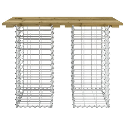 Gabion Garden Bench - 100x70x72 cm, Impregnated Pine Wood
