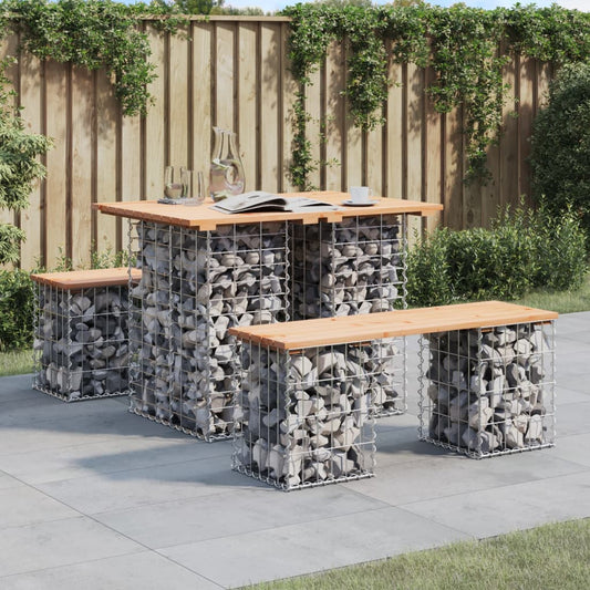 Solid Pine Garden Bench Gabion Design 100x70x72 cm