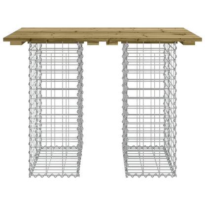 Gabion Garden Bench, Impregnated Pine Wood, 100x70x72 cm