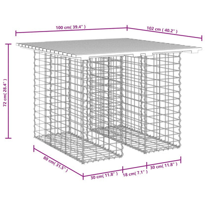 Garden Bench Gabion 100x102x72 cm - Impregnated Pine Wood