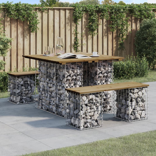Garden Bench Gabion 100x102x72 cm - Impregnated Pine Wood