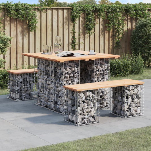 Solid Pine Garden Bench Gabion Design – 100x102x72 cm