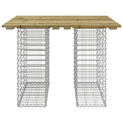 Pine Wood Garden Bench Gabion 100x102x72 cm, Impregnated Design