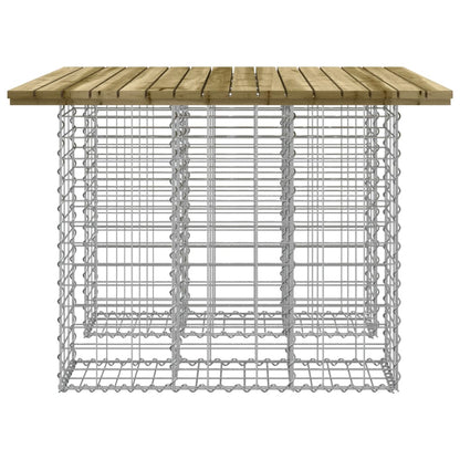 Pine Wood Garden Bench Gabion 100x102x72 cm, Impregnated Design