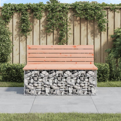 Solid Wood Douglas Gabion Garden Bench - 103x70x65 cm