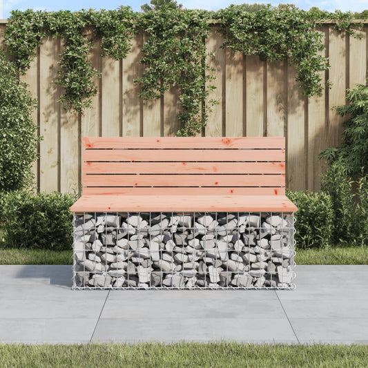 Solid Wood Douglas Gabion Garden Bench - 103x70x65 cm
