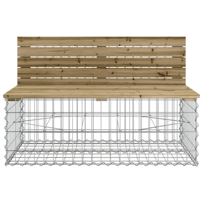 Rustic Gabion Garden Bench - Impregnated Pine Wood 103x70x65cm