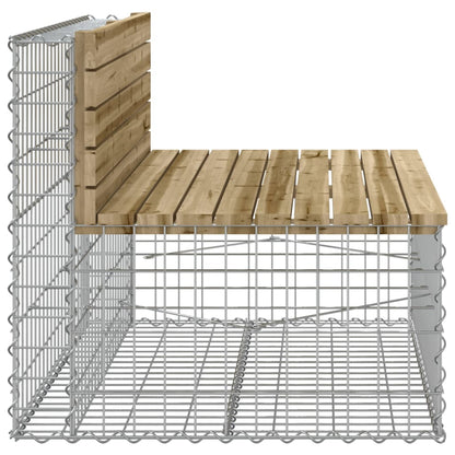 Rustic Gabion Garden Bench - Impregnated Pine Wood 103x70x65cm