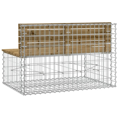 Rustic Gabion Garden Bench - Impregnated Pine Wood 103x70x65cm