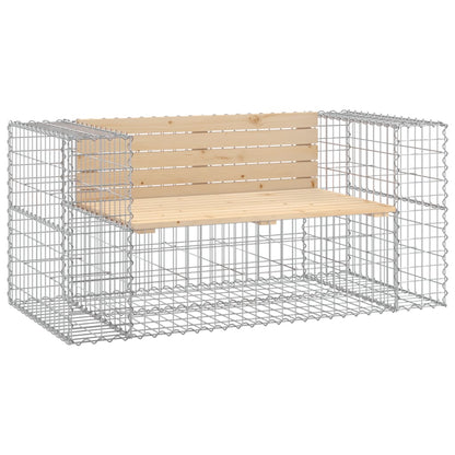 Solid Wood Pine Gabion Garden Bench 143x71x65.5 cm Design