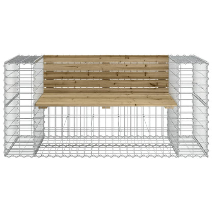 Garden Bench Gabion 143x71x65.5 cm - Impregnated Pine Wood