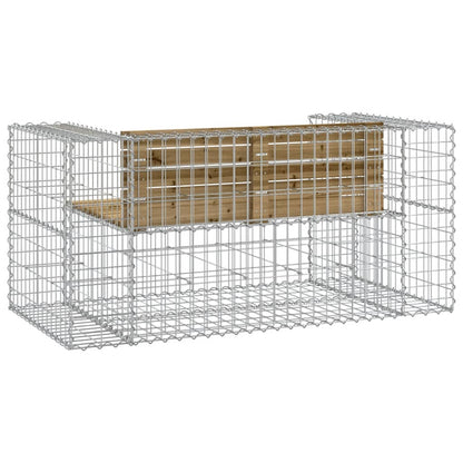 Garden Bench Gabion 143x71x65.5 cm - Impregnated Pine Wood