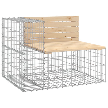 Solid Pine Gabion Garden Bench, 92x71x65.5 cm, Elegant Design