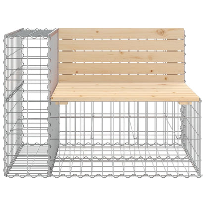 Solid Pine Gabion Garden Bench, 92x71x65.5 cm, Elegant Design