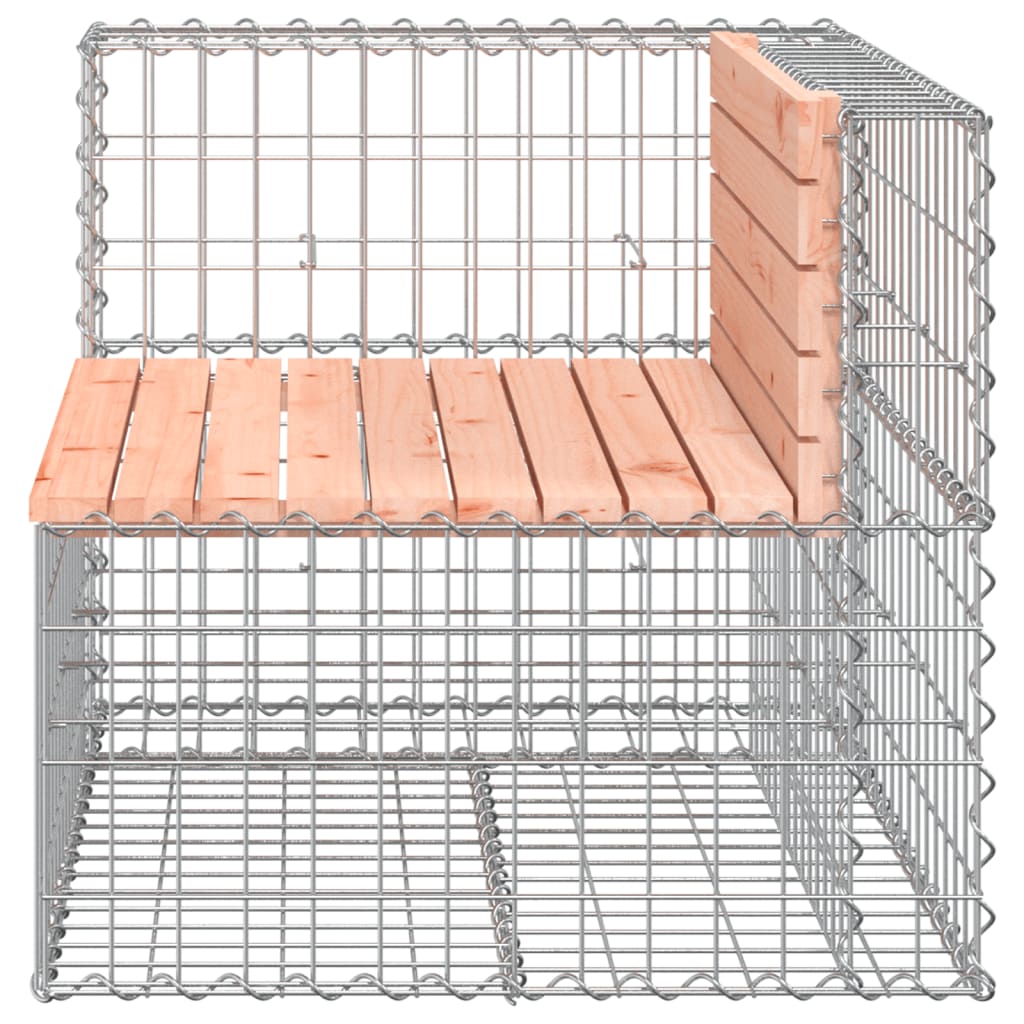Solid Wood Garden Bench Gabion - 92x71x65.5 cm Douglas Design