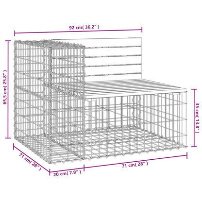Solid Wood Garden Bench Gabion - 92x71x65.5 cm Douglas Design