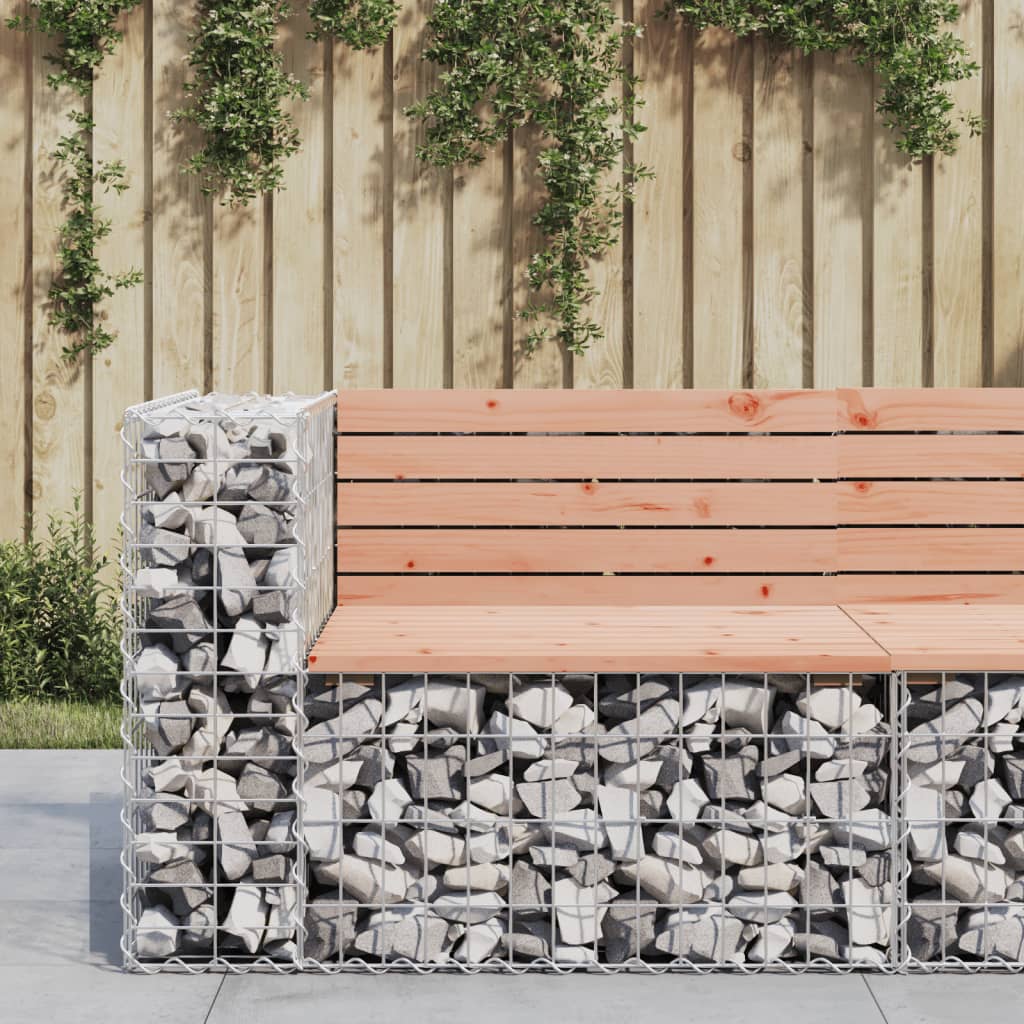 Solid Wood Garden Bench Gabion - 92x71x65.5 cm Douglas Design